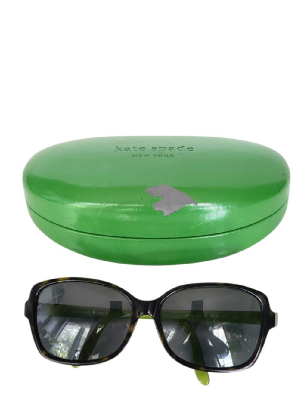 KATE SPADE AILEY Green & Brown Tortoise Black Lenses Sunglasses 58 mm 06 - Picture 2 of 10